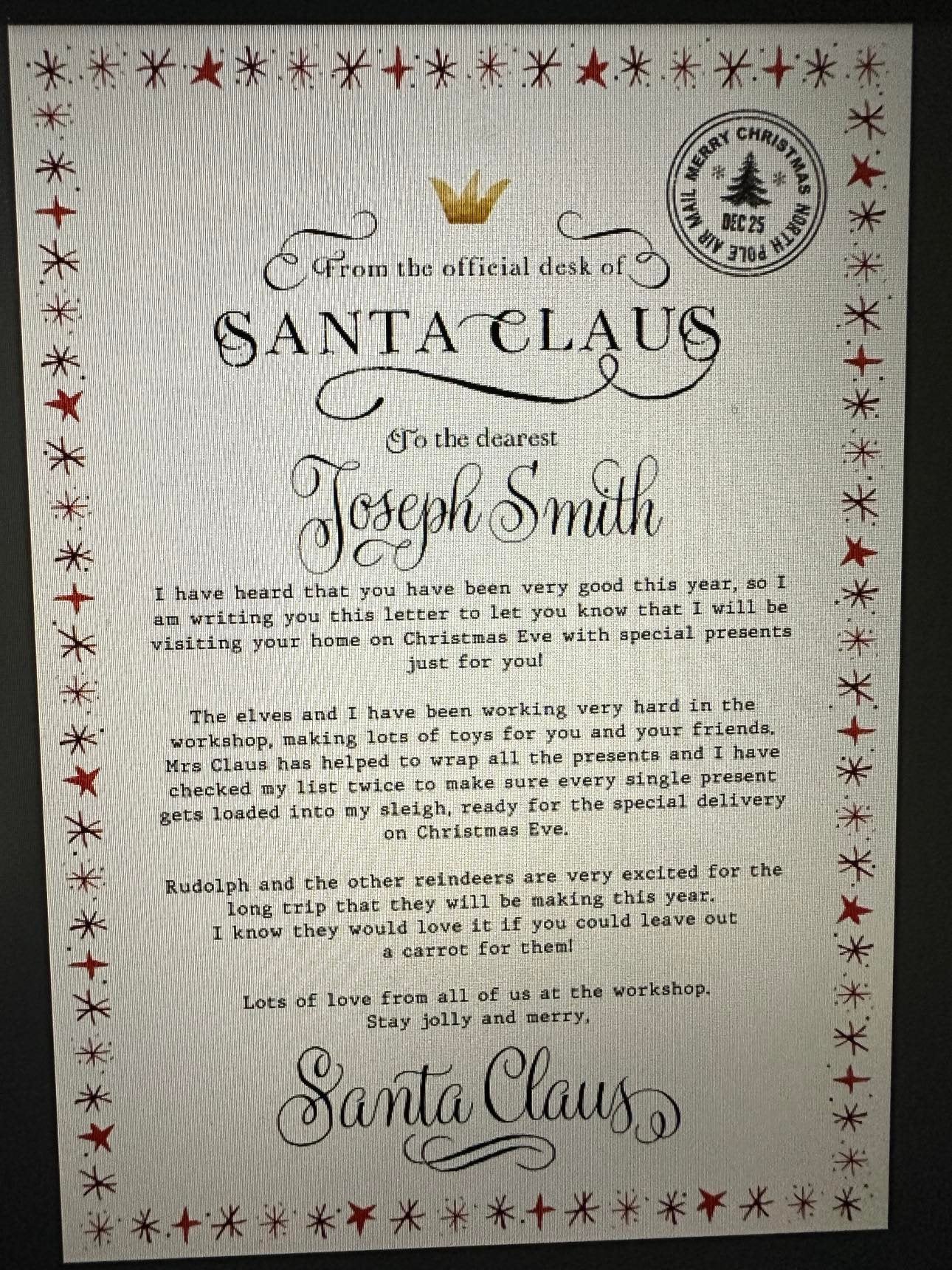 Personalized Package From Santa