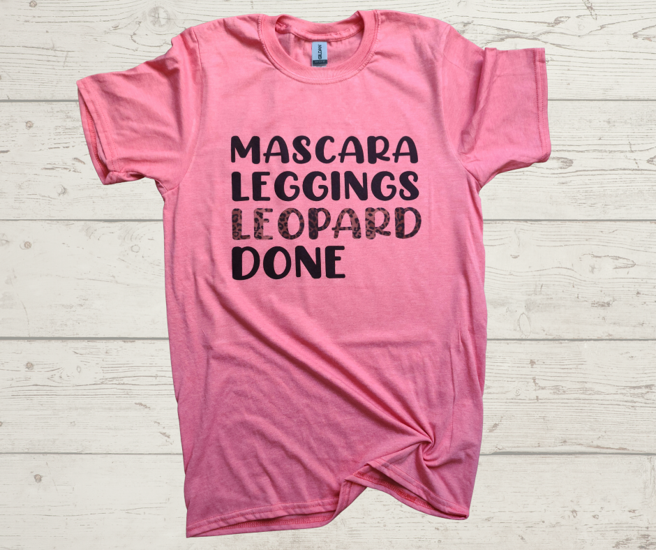 Mascara, Leggings, Leopard, Done T-shirt