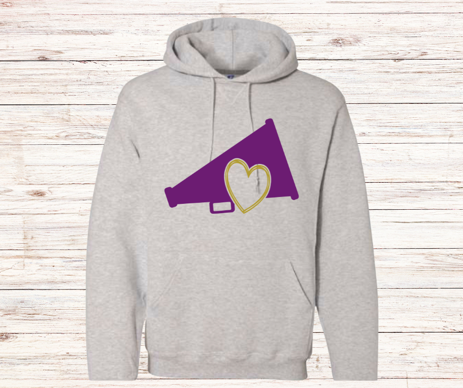 Purple & Gold Megaphone Cheer Hoodie