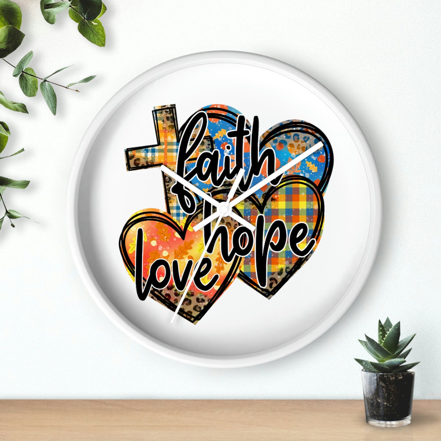 Faith Hope Love Wall clock