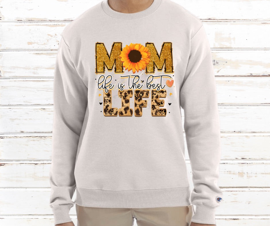 Mom life with sunflowers Crewneck