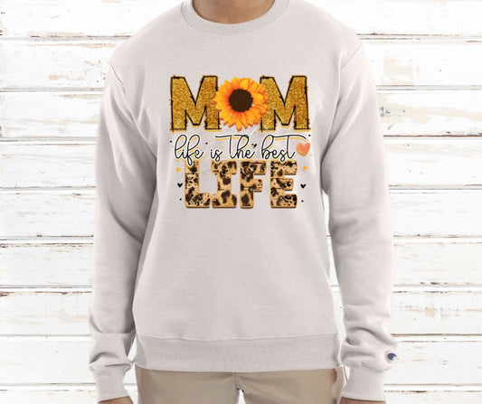 Mom life with sunflowers Crewneck