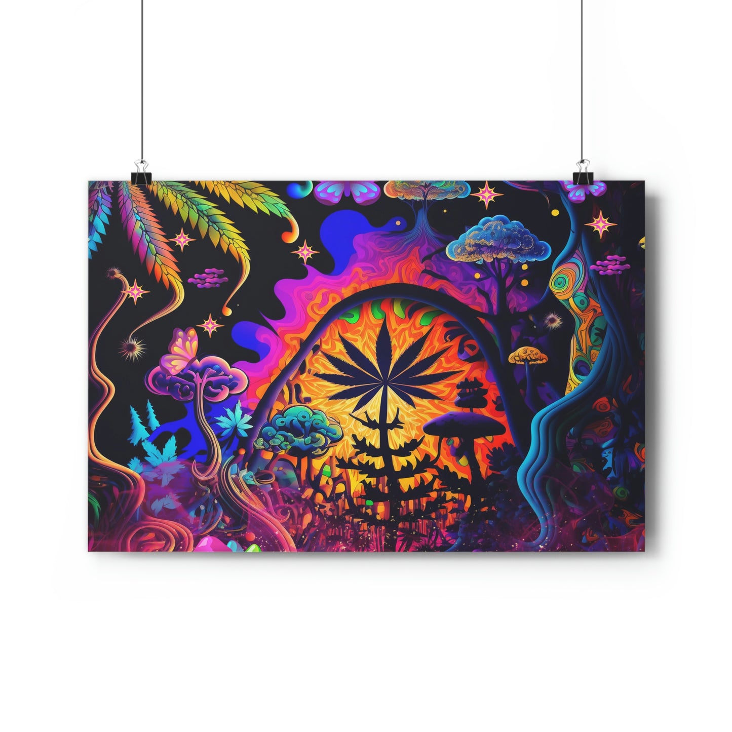 Psychedelic Neon colors Premium Poster