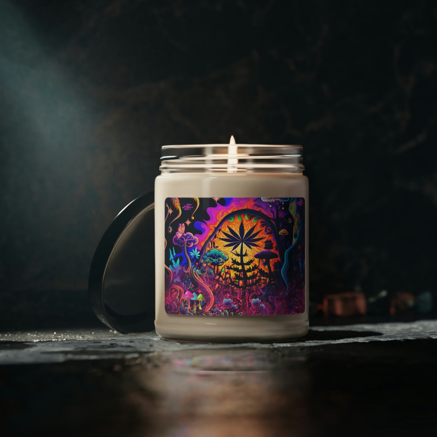 Psychedelic Neon Colors Scented Soy Candle, 9oz