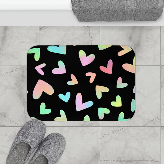 Rainbow Heart Bath Mat