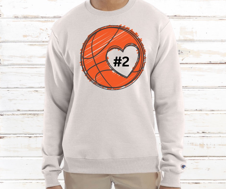 Custom Number Basketball Crewneck