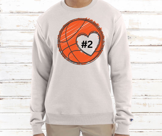 Custom Number Basketball Crewneck