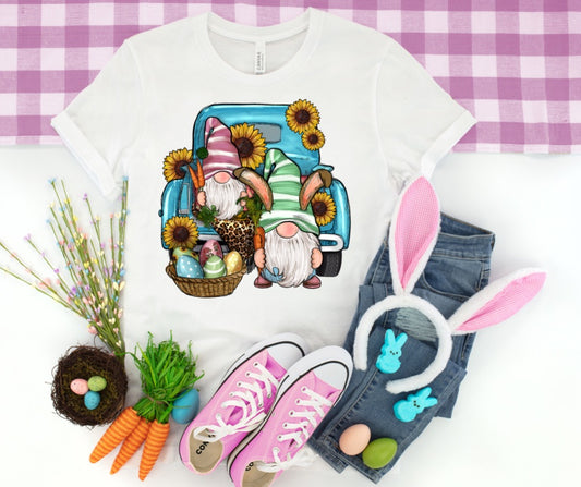 Vintage Truck Easter Gnomes T-Shirt