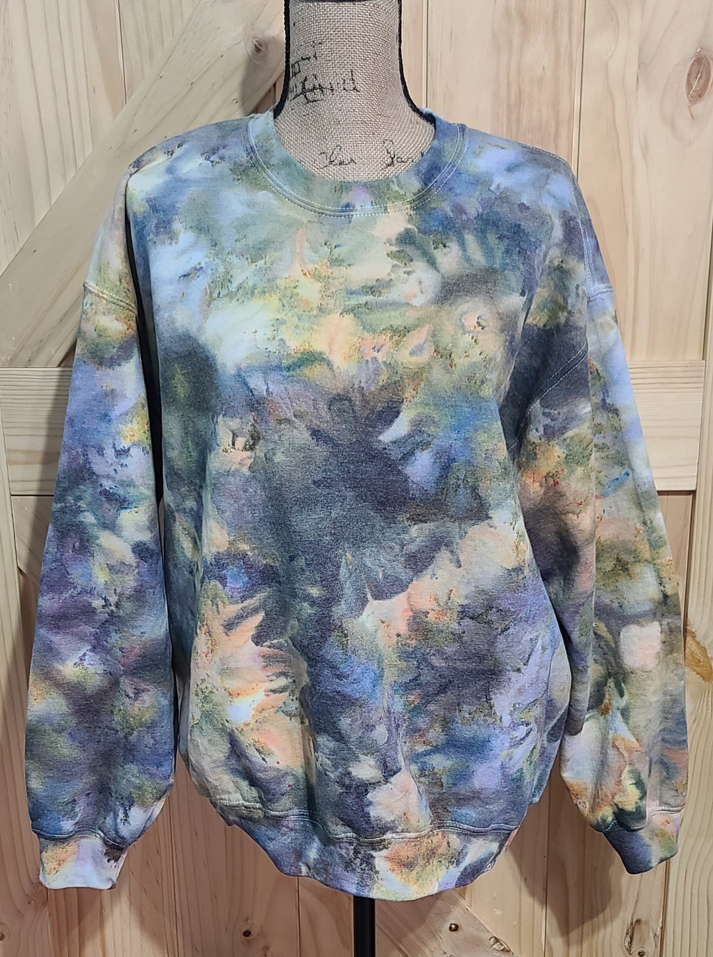 Almond Blue Brust Ice Dye Crewneck