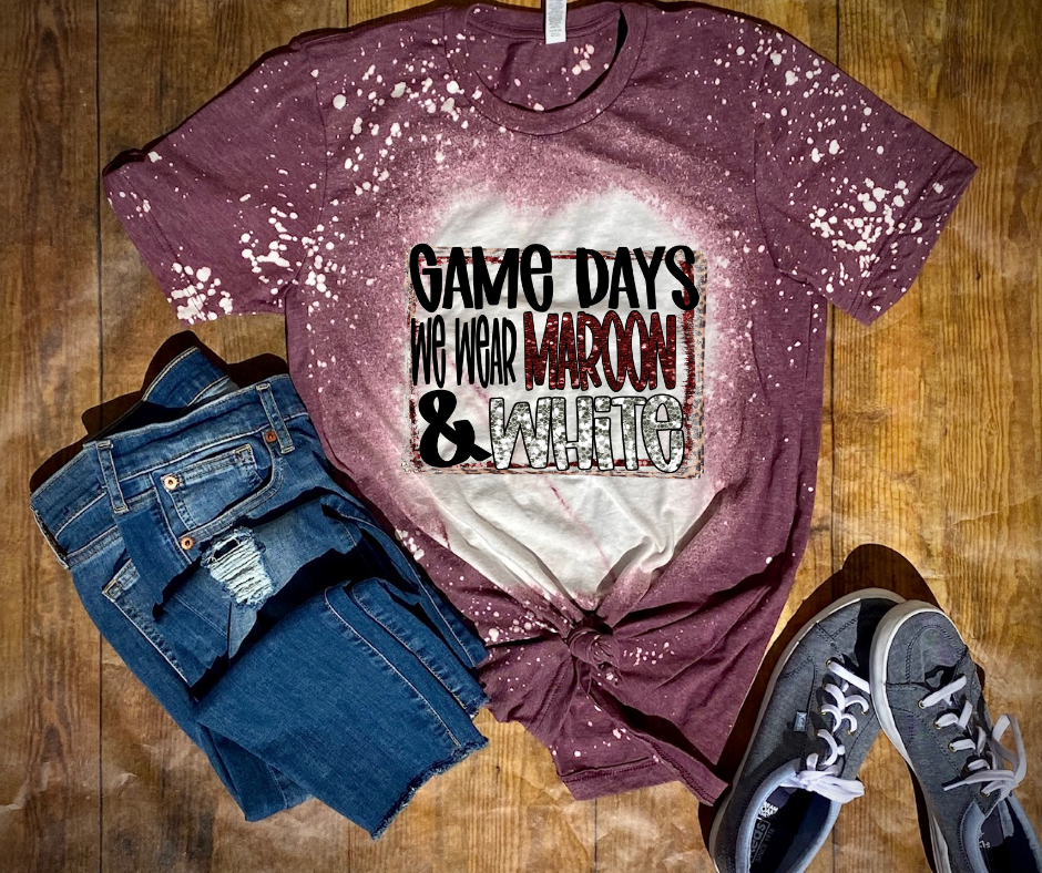 Maroon &White Game Day T-Shirt