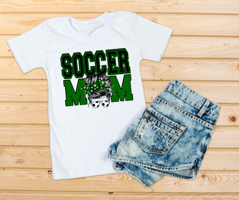 Green & White Soccer Mom T-Shirt