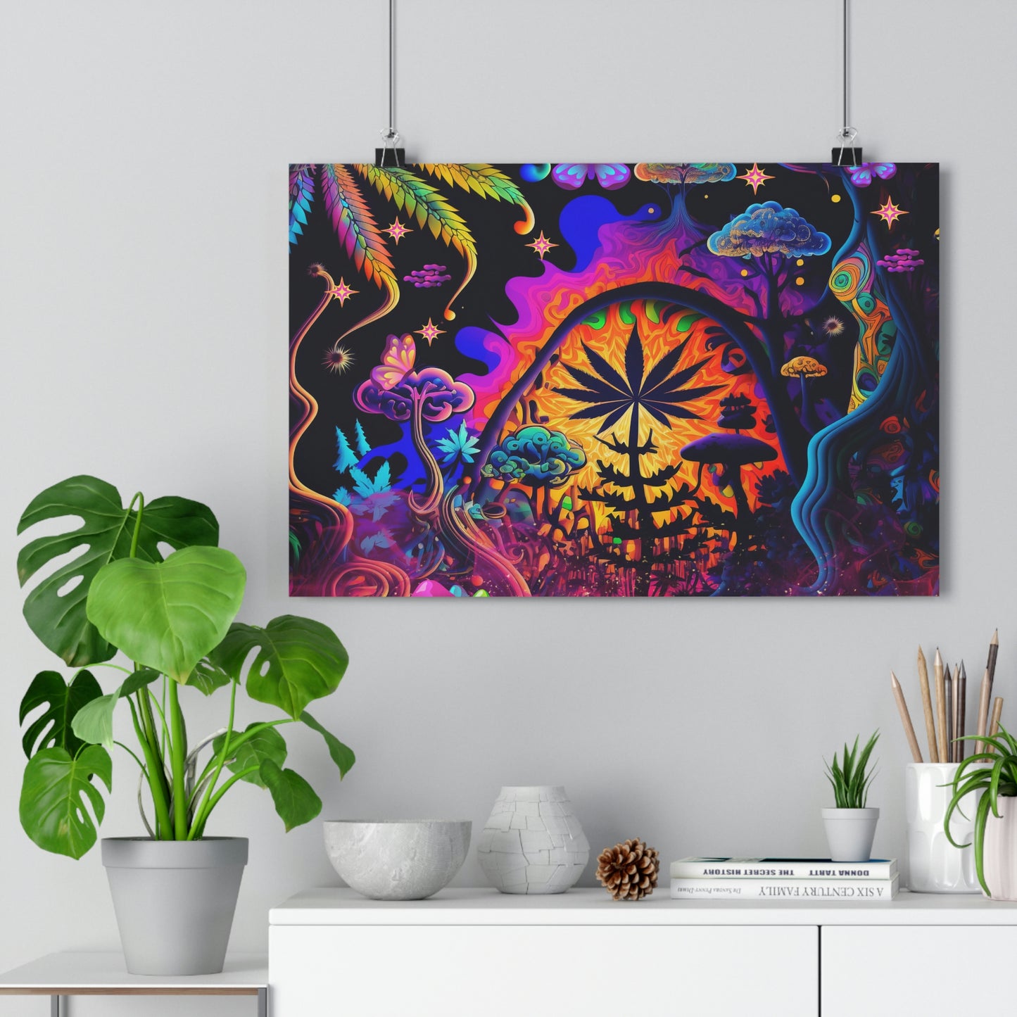 Psychedelic Neon colors Premium Poster