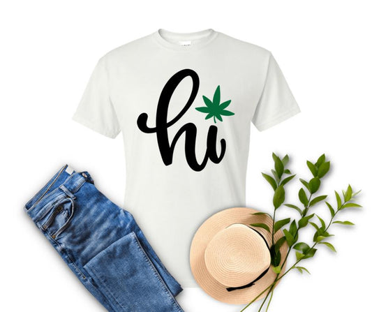 Hi Cannabis Leaf T-Shirt