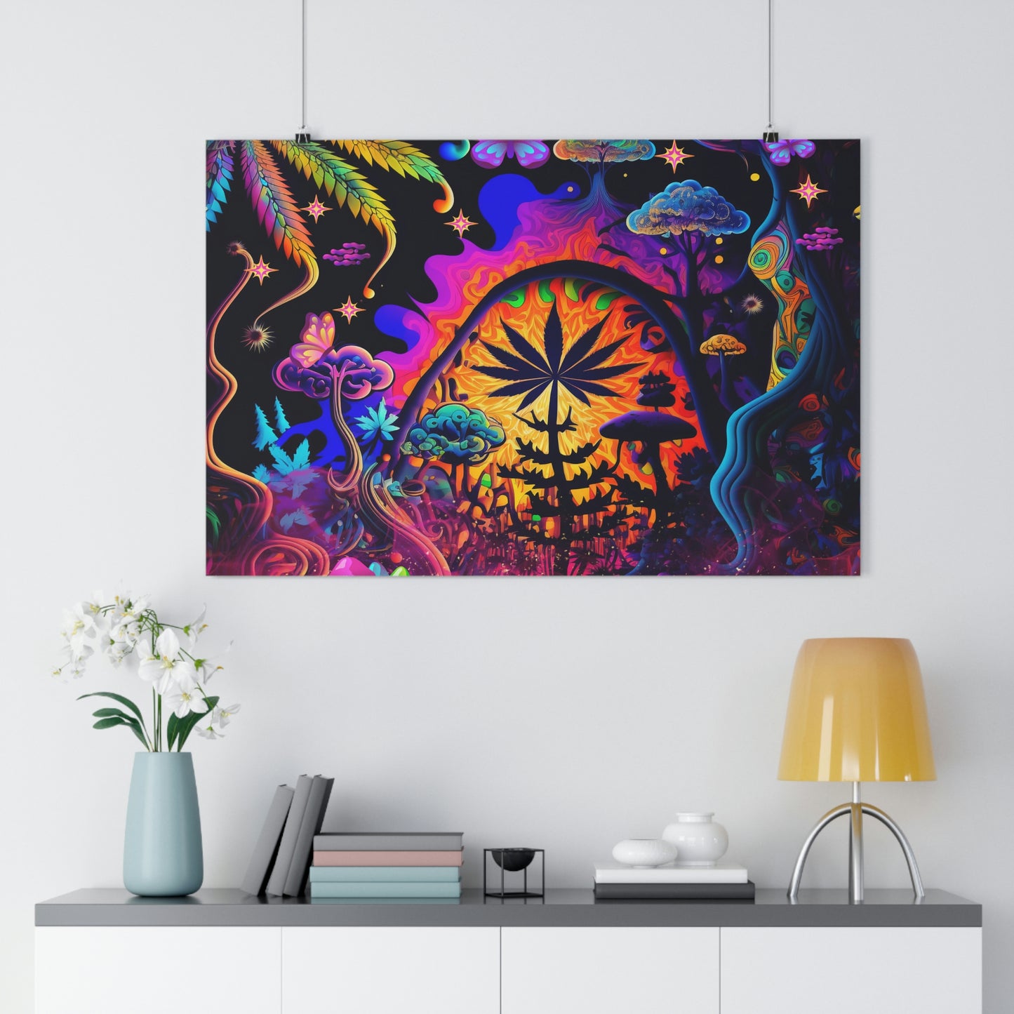 Psychedelic Neon colors Premium Poster