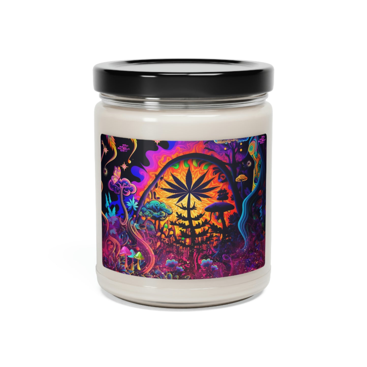 Psychedelic Neon Colors Scented Soy Candle, 9oz