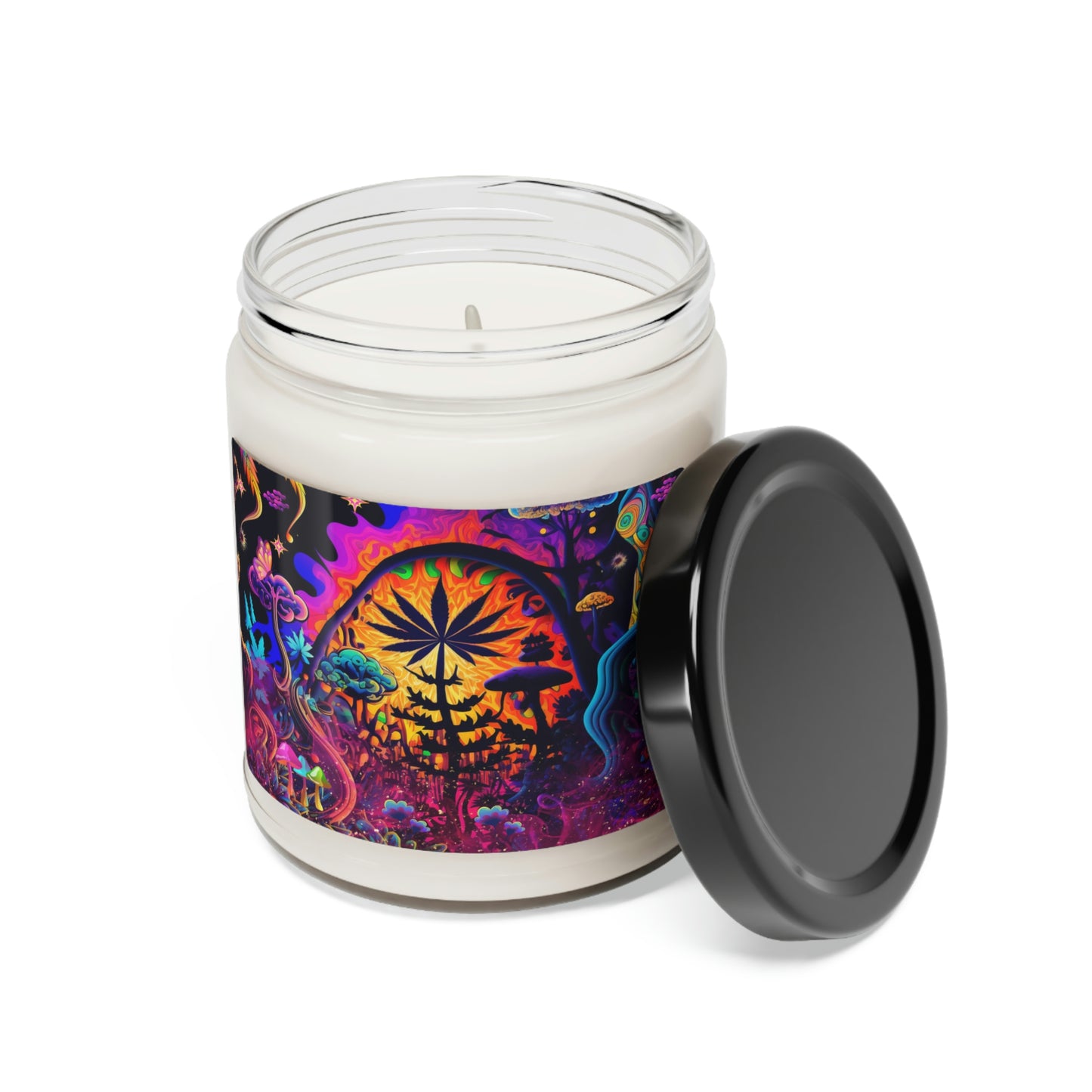 Psychedelic Neon Colors Scented Soy Candle, 9oz