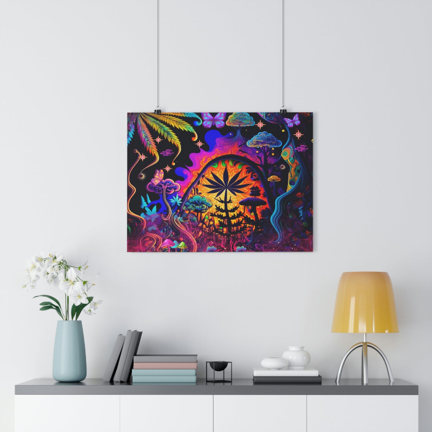 Psychedelic Neon colors Premium Poster