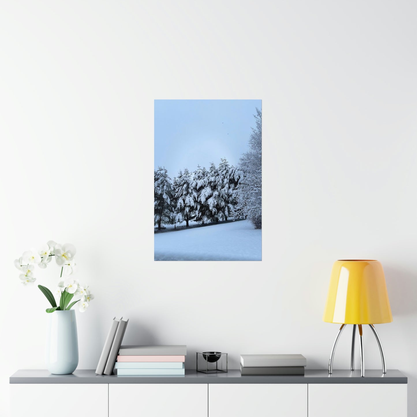 Snowy Pines Poster