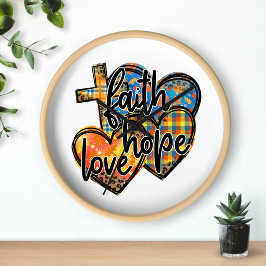 Faith Hope Love Wall clock