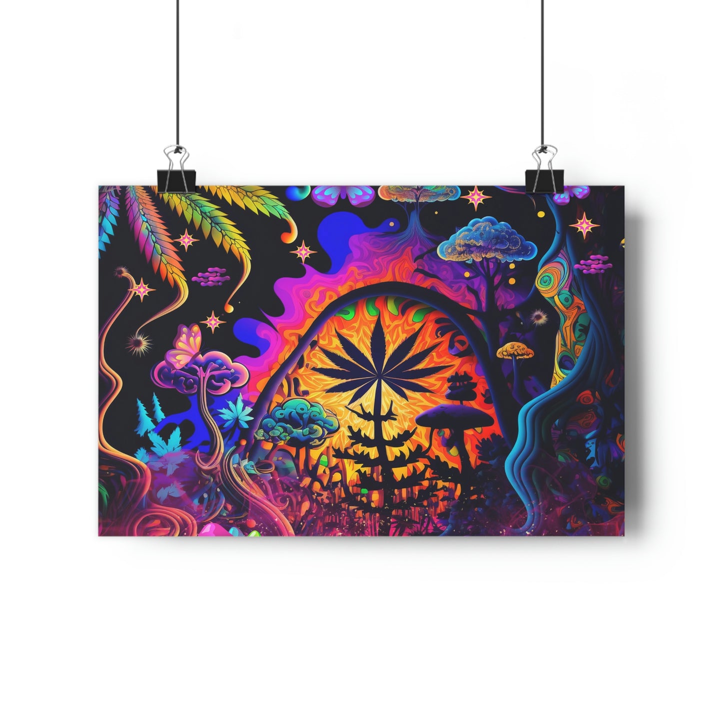 Psychedelic Neon colors Premium Poster