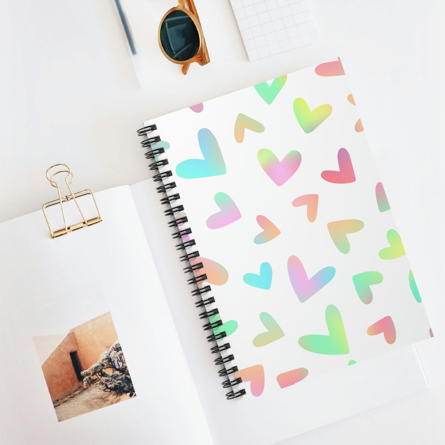 Rainbow Heart Spiral Notebook