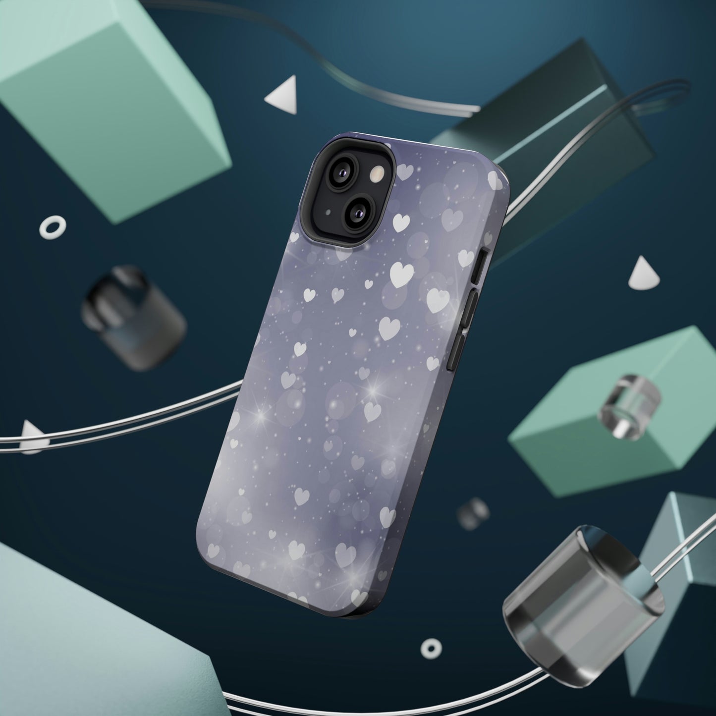 Grey Heart phone case