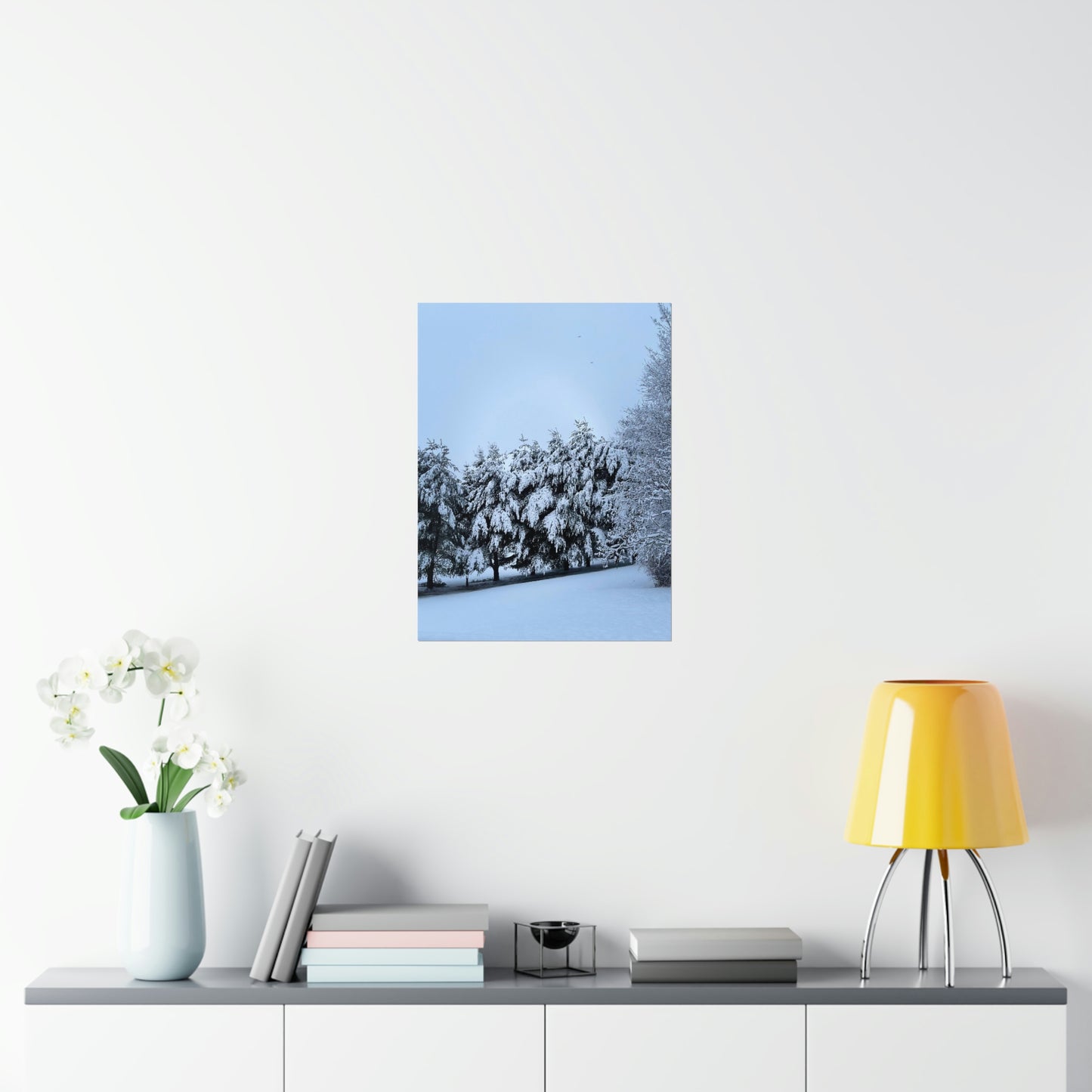 Snowy Pines Poster