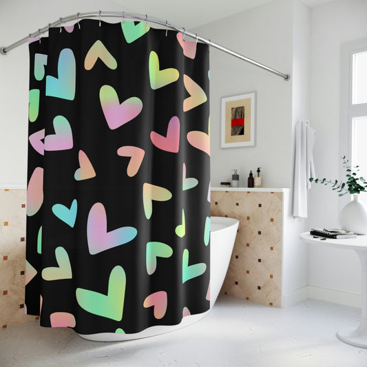 Rainbow Heart Shower Curtain