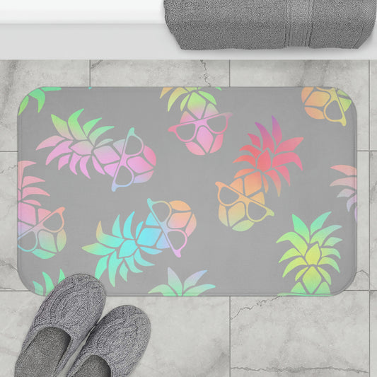 Rainbow Pineapple Bath Mat