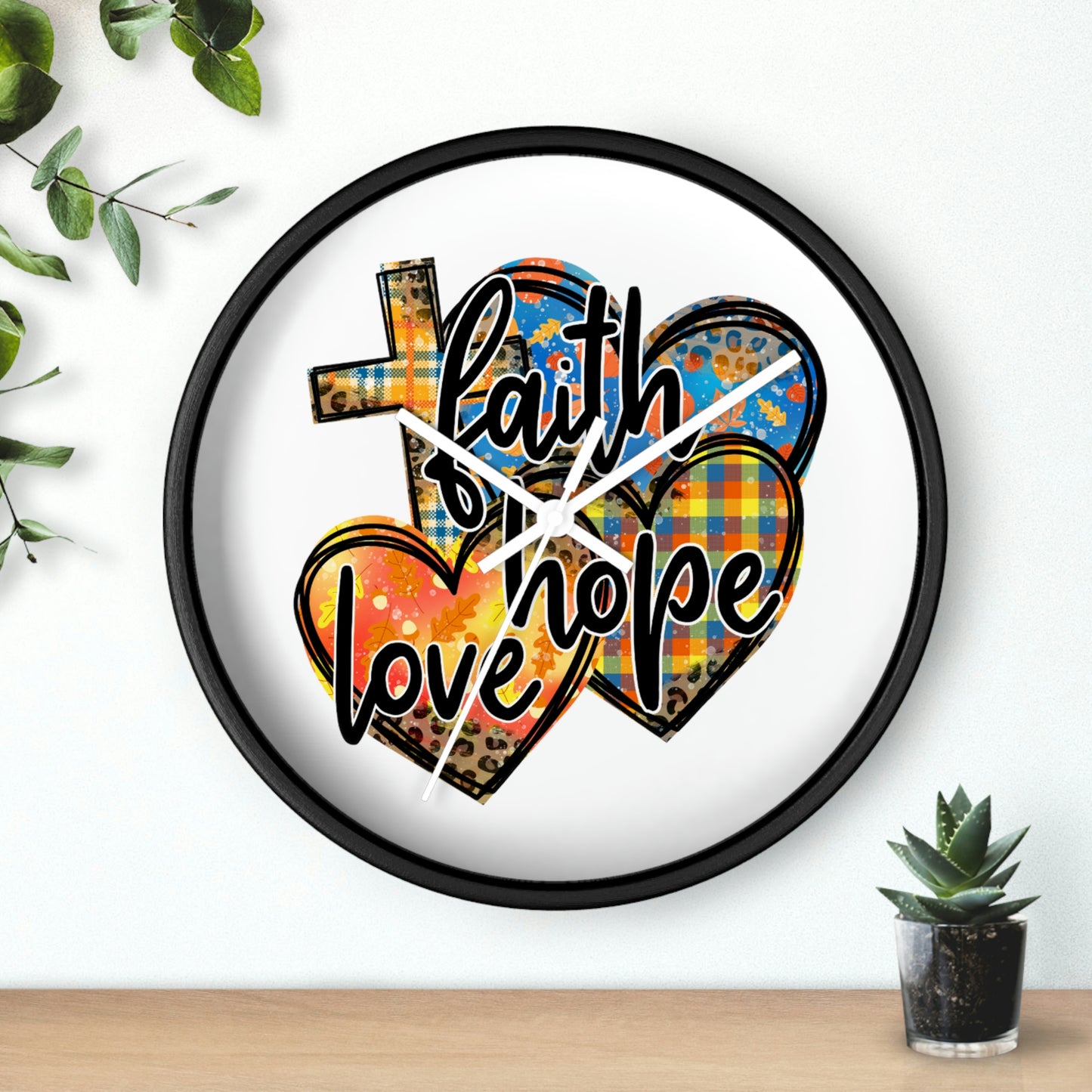 Faith Hope Love Wall clock