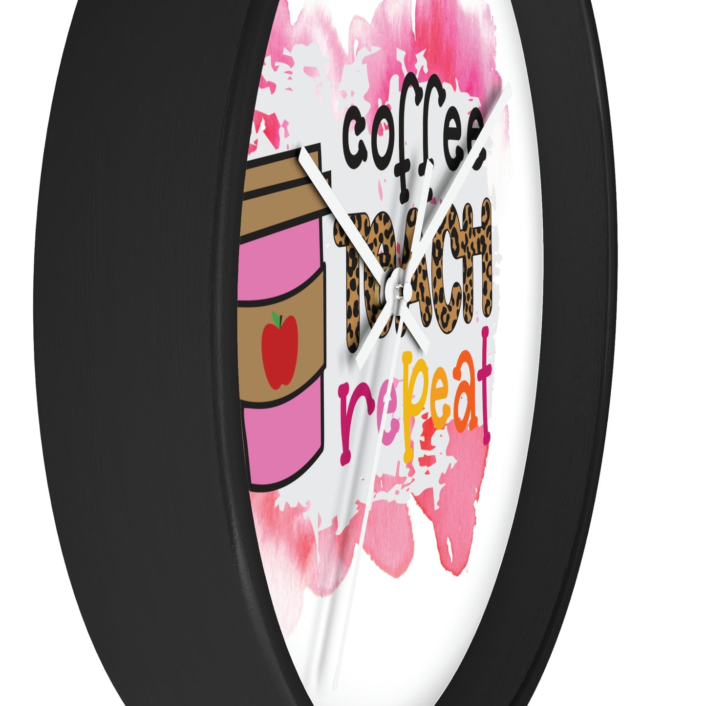 Coffee Teach Repeat Wall clock