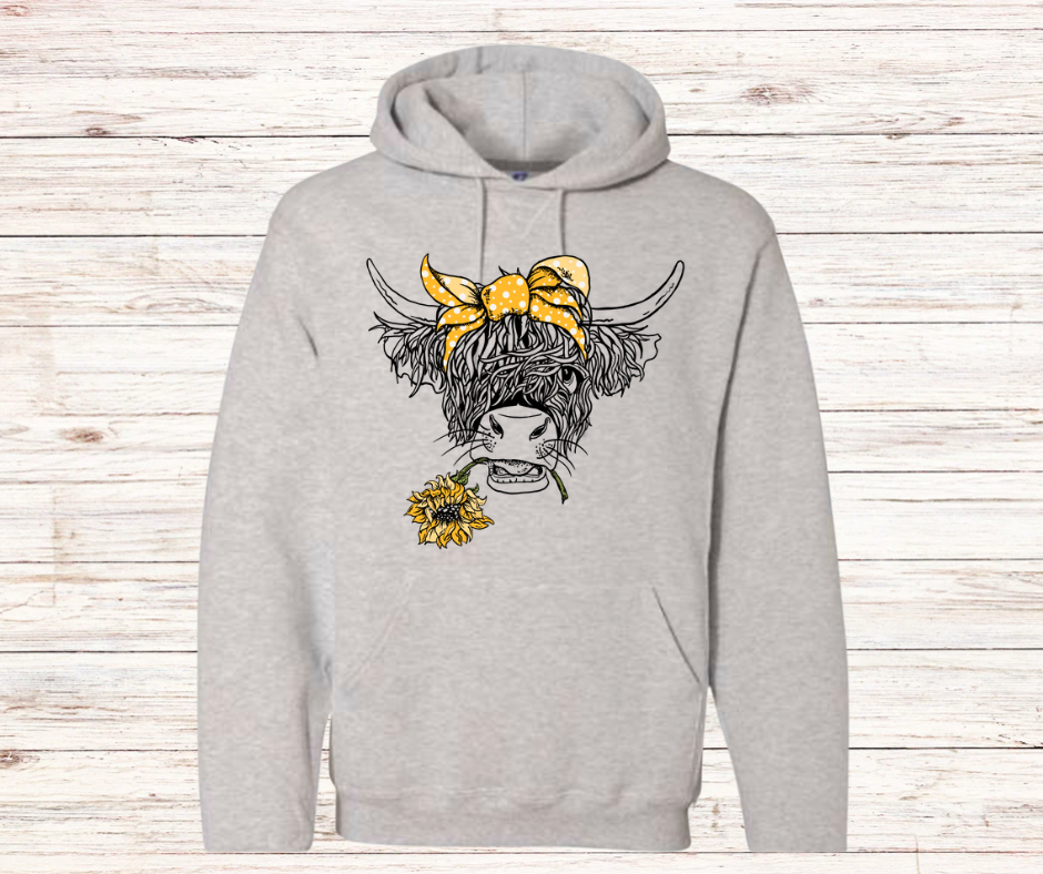 Longhorn with Sunflower Hoodie