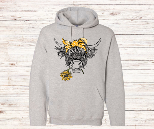 Longhorn with Sunflower Hoodie