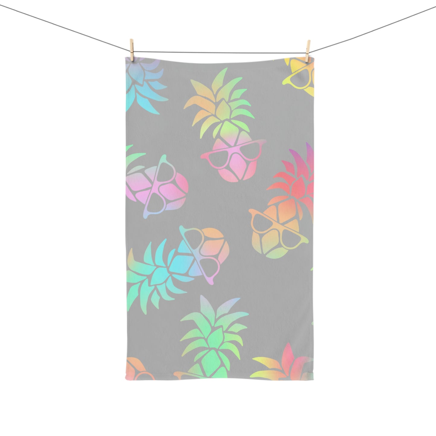 Rainbow Pineapple Hand Towel