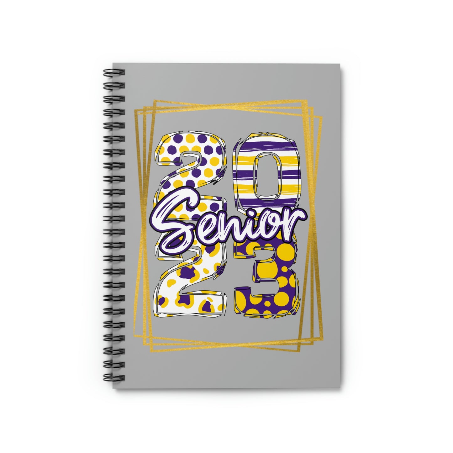 Purple & Gold Senior 2023 Spiral Notebook - Ruled Line