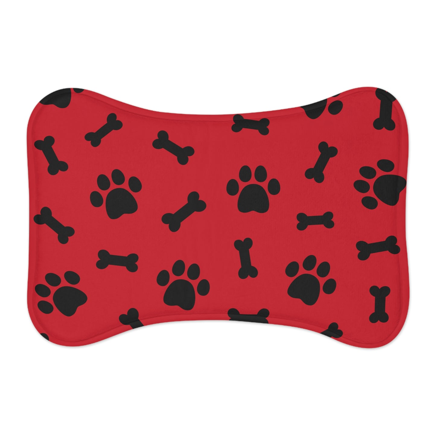 Red Paw Print Feeding Mats