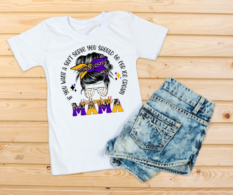 Volleyball Mom Purple & Gold T-Shirt