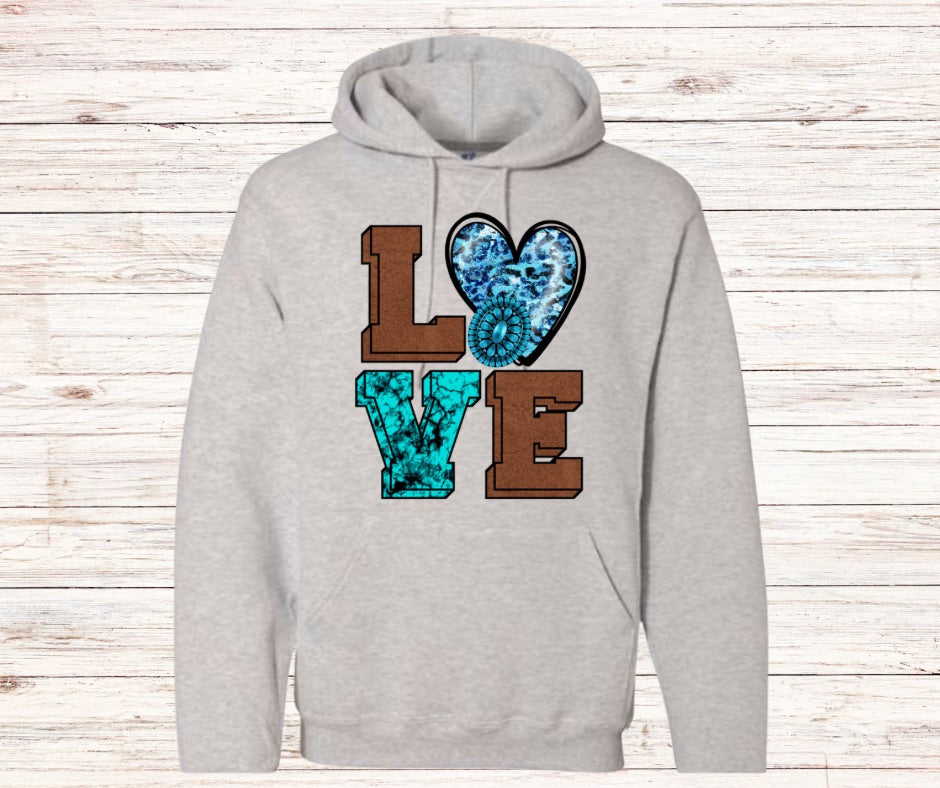 Love w/ Turquoise Hoodie