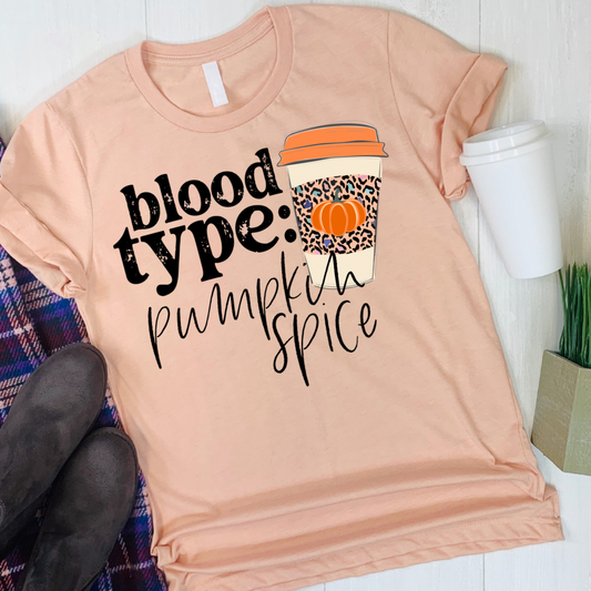 Blood Type Pumpkin Spice T-Shirt