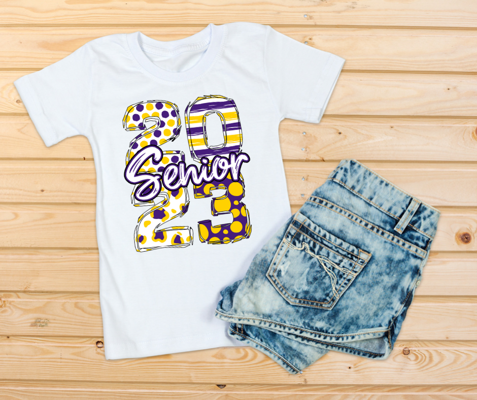 Senior 2023 Purple & Gold T-Shirt