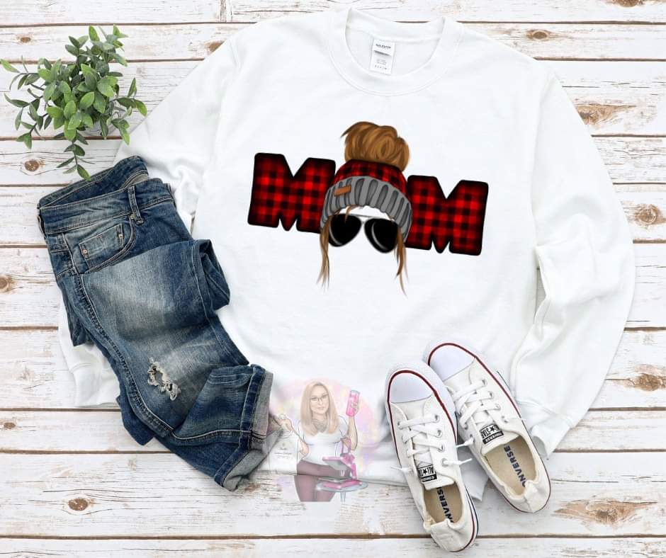 Buffalo Plaid Mom Crewneck