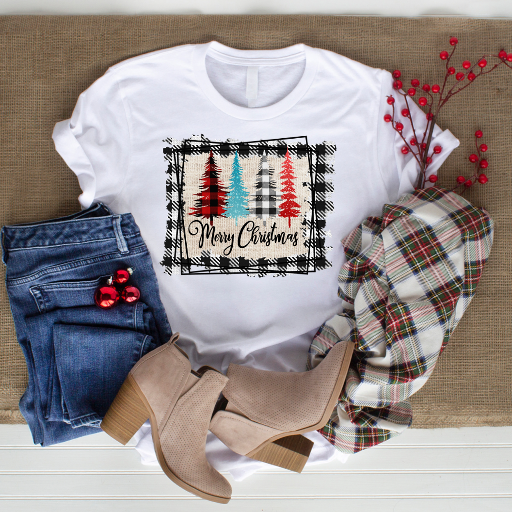 Merry Christmas Buffalo Plaid T-Shirt