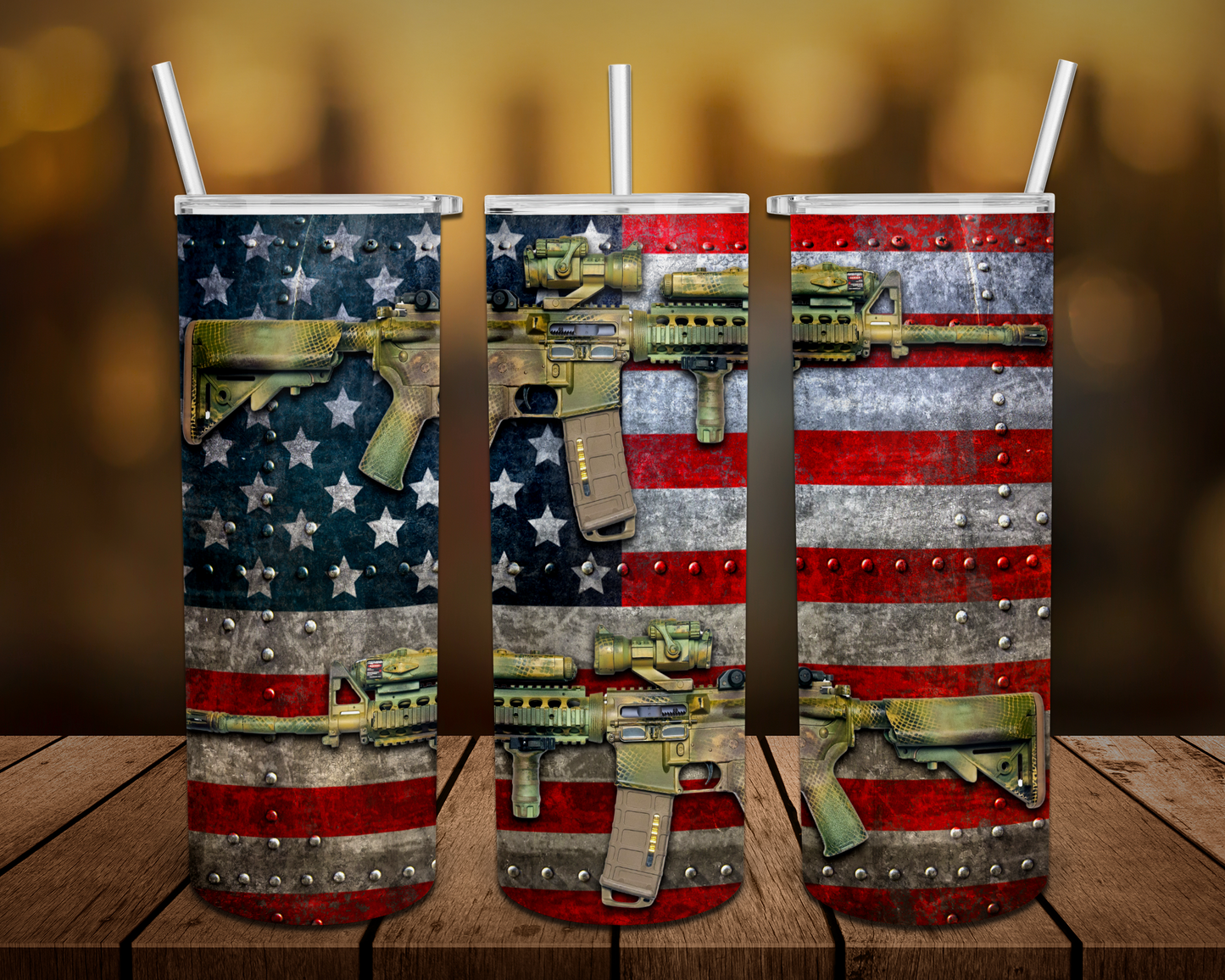 American Flag Tumbler