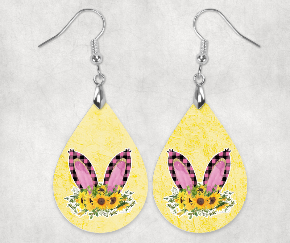 Bunny Ears With Sunflowers Earrings