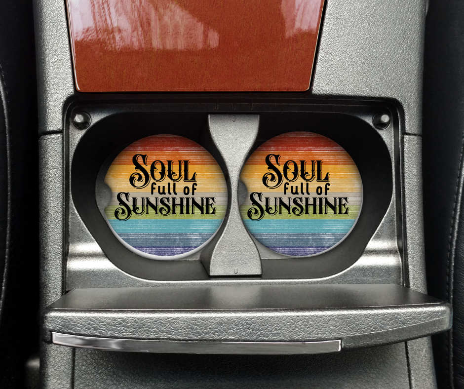 Soul Full Of Sunshine  Car Coaster Set Of 2