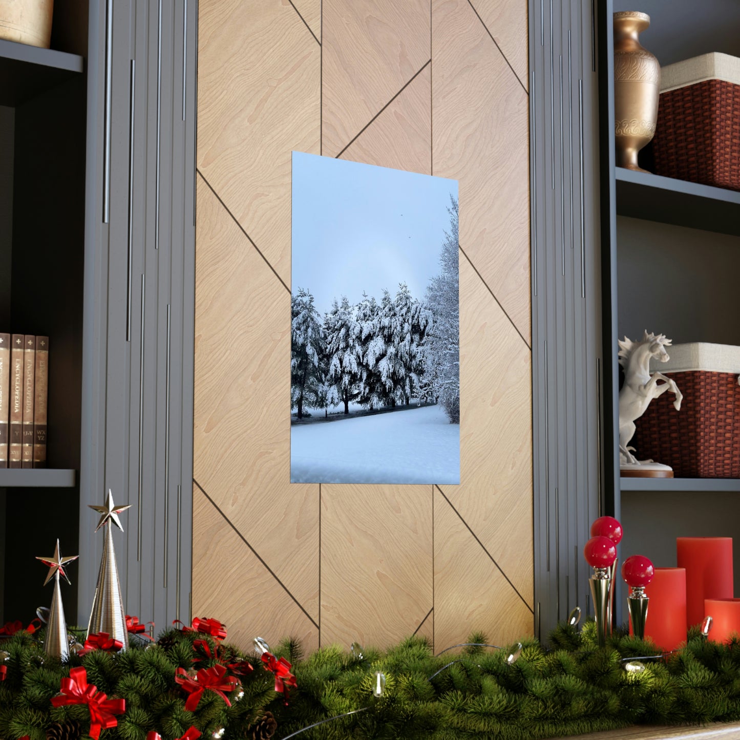 Snowy Pines Poster