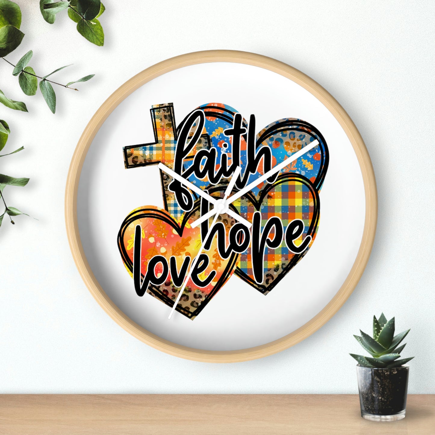 Faith Hope Love Wall clock