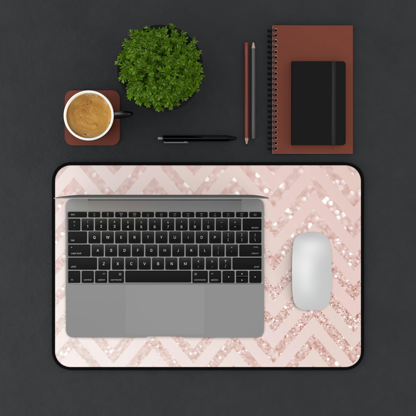 Pink Glitter Desk Mat