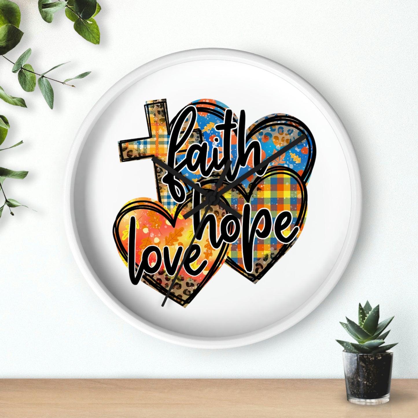 Faith Hope Love Wall clock