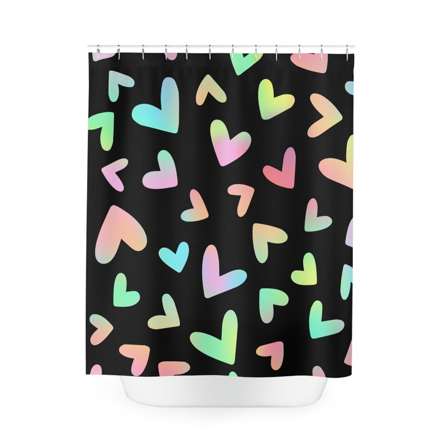 Rainbow Heart Shower Curtain